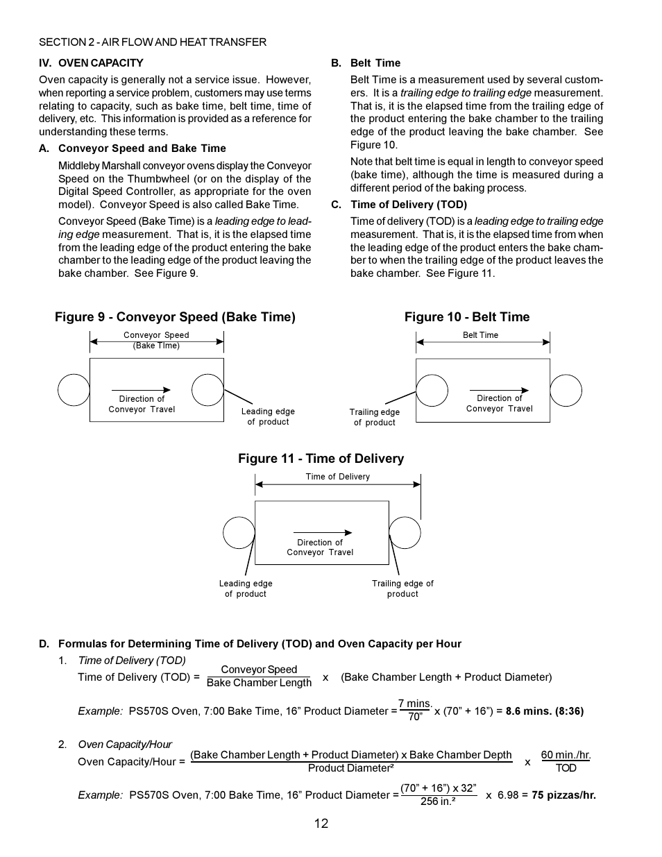Figure 9 - conveyor speed (bake time), Figure 10 - belt time, Figure 11 - time of delivery | Middleby Marshall PS200 series User Manual | Page 13 / 181