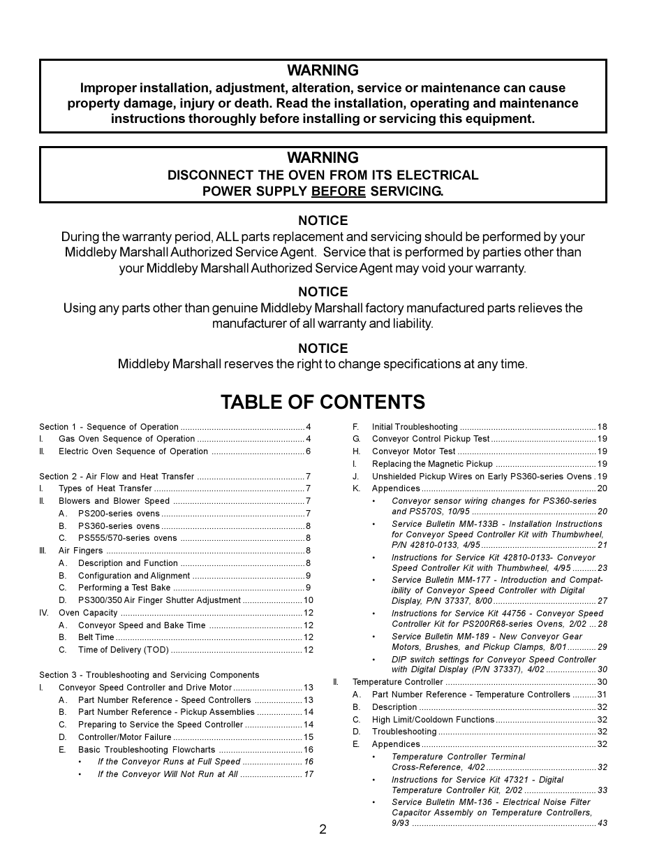 Middleby Marshall PS200 series User Manual | Page 3 / 181