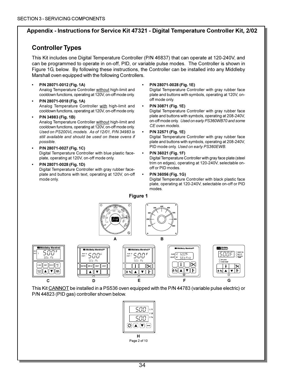 Controller types | Middleby Marshall PS200 series User Manual | Page 35 / 181