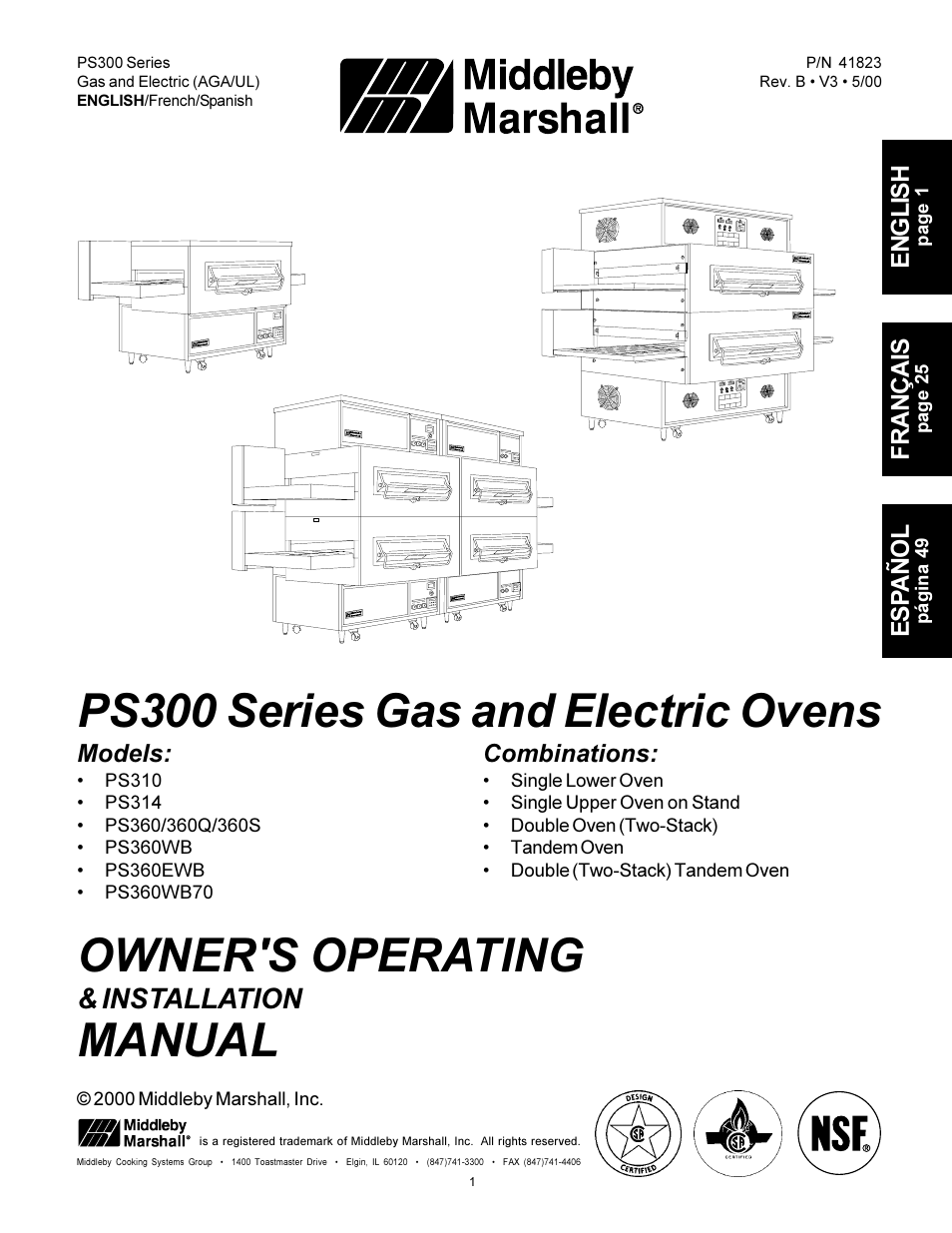 Middleby Marshall PS310 User Manual | 72 pages