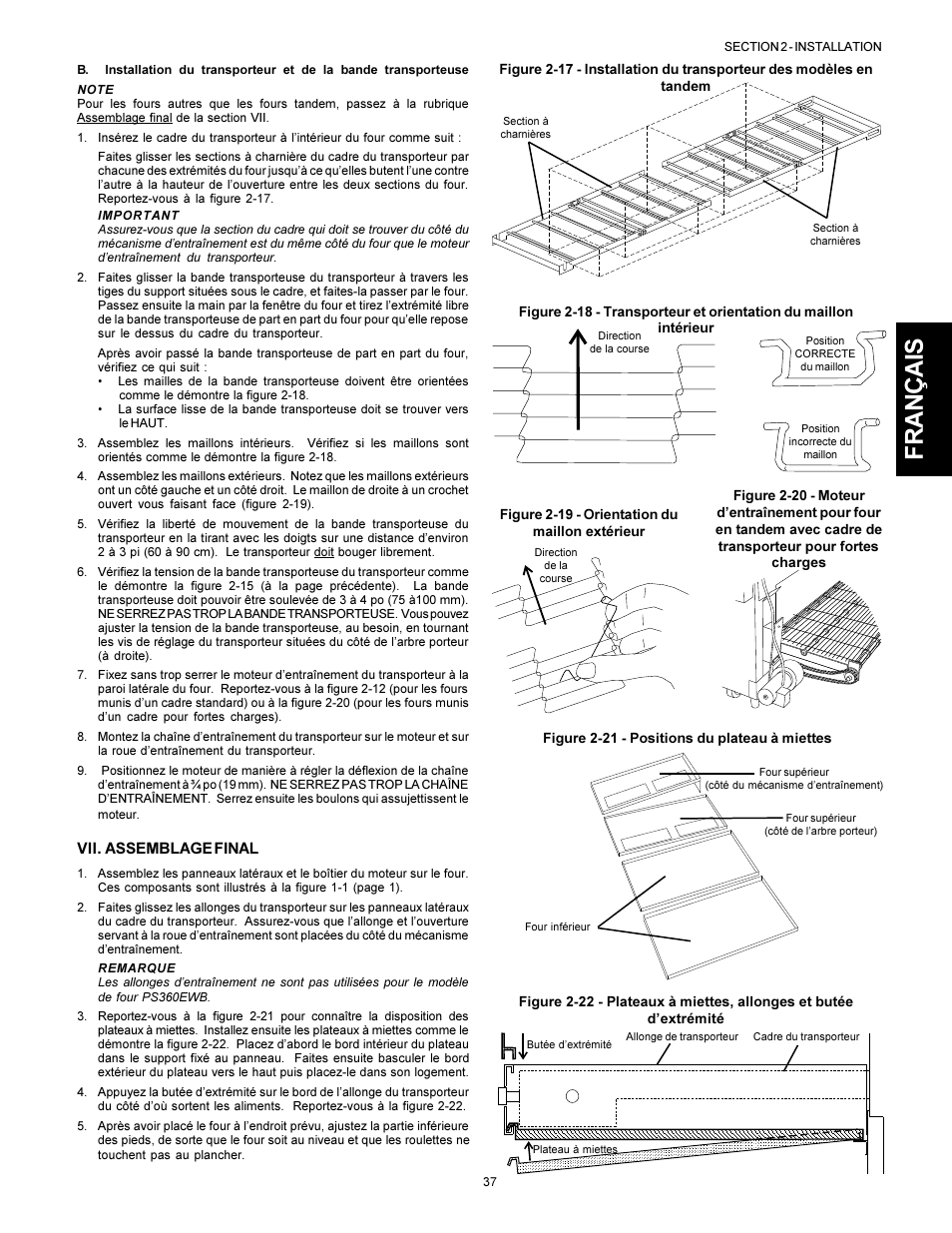Français | Middleby Marshall PS310 User Manual | Page 37 / 72