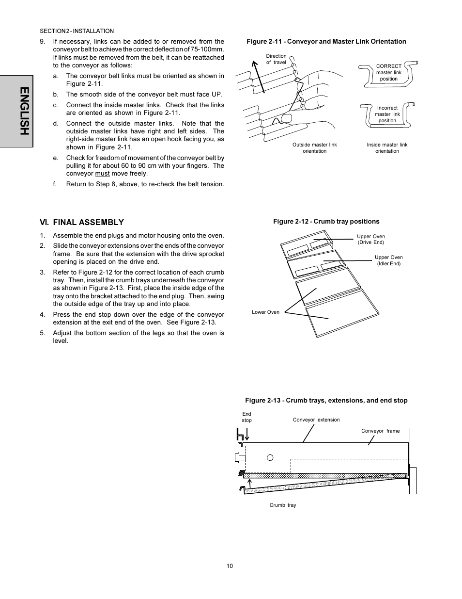 English, Vi. final assembly | Middleby Marshall PS360WB-U User Manual | Page 10 / 48