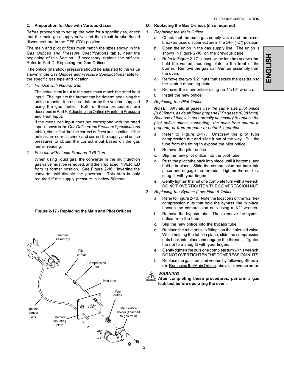 English | Middleby Marshall PS360WB-U User Manual | Page 13 / 48