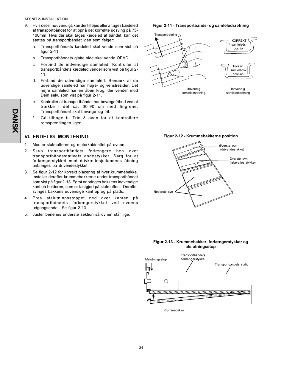 Dansk, Vi. endelig montering | Middleby Marshall PS360WB-U User Manual | Page 34 / 48