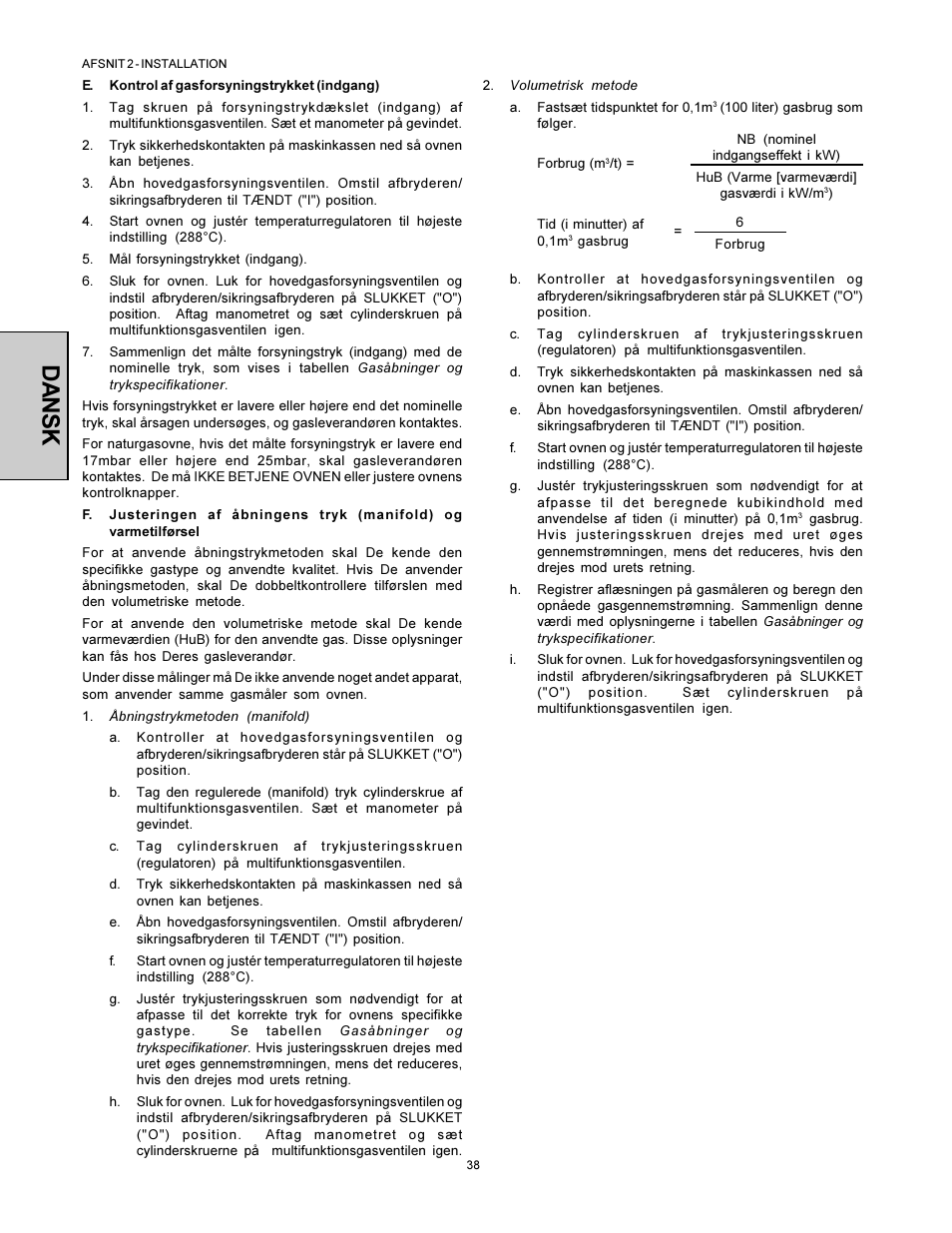Dansk | Middleby Marshall PS360WB-U User Manual | Page 38 / 48