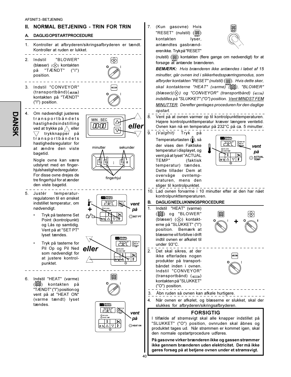 Dansk, Eller | Middleby Marshall PS360WB-U User Manual | Page 40 / 48