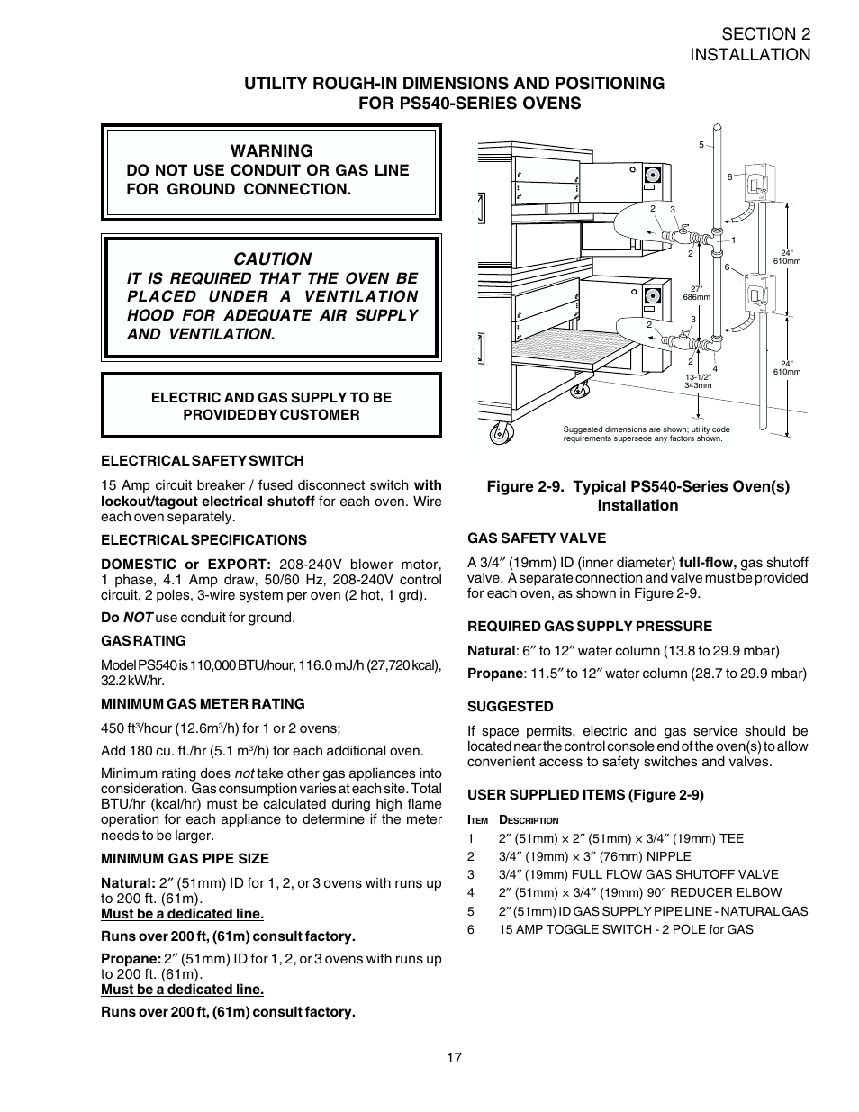 Caution, Warning | Middleby Marshall PS540 User Manual | Page 21 / 76