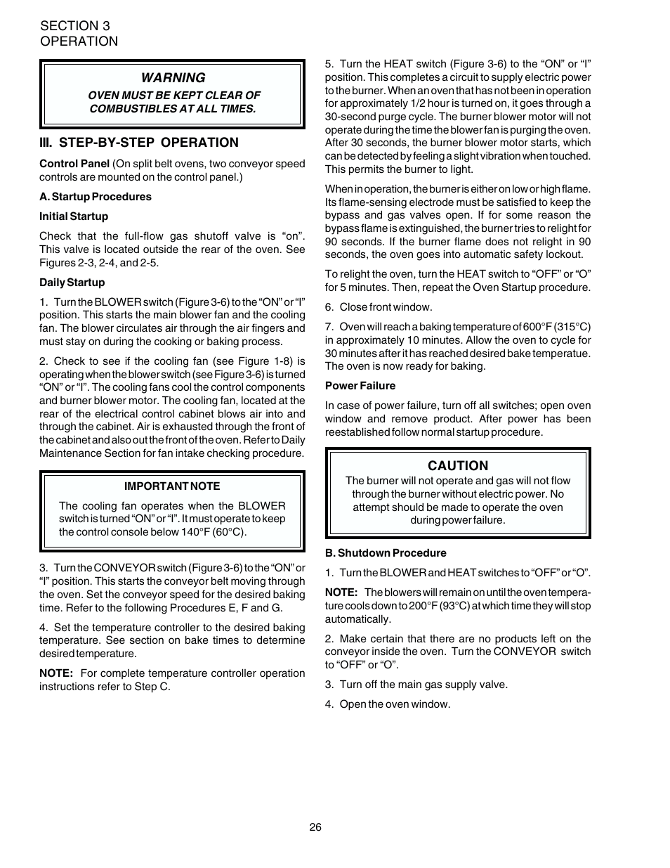 Warning | Middleby Marshall PS540 User Manual | Page 30 / 76