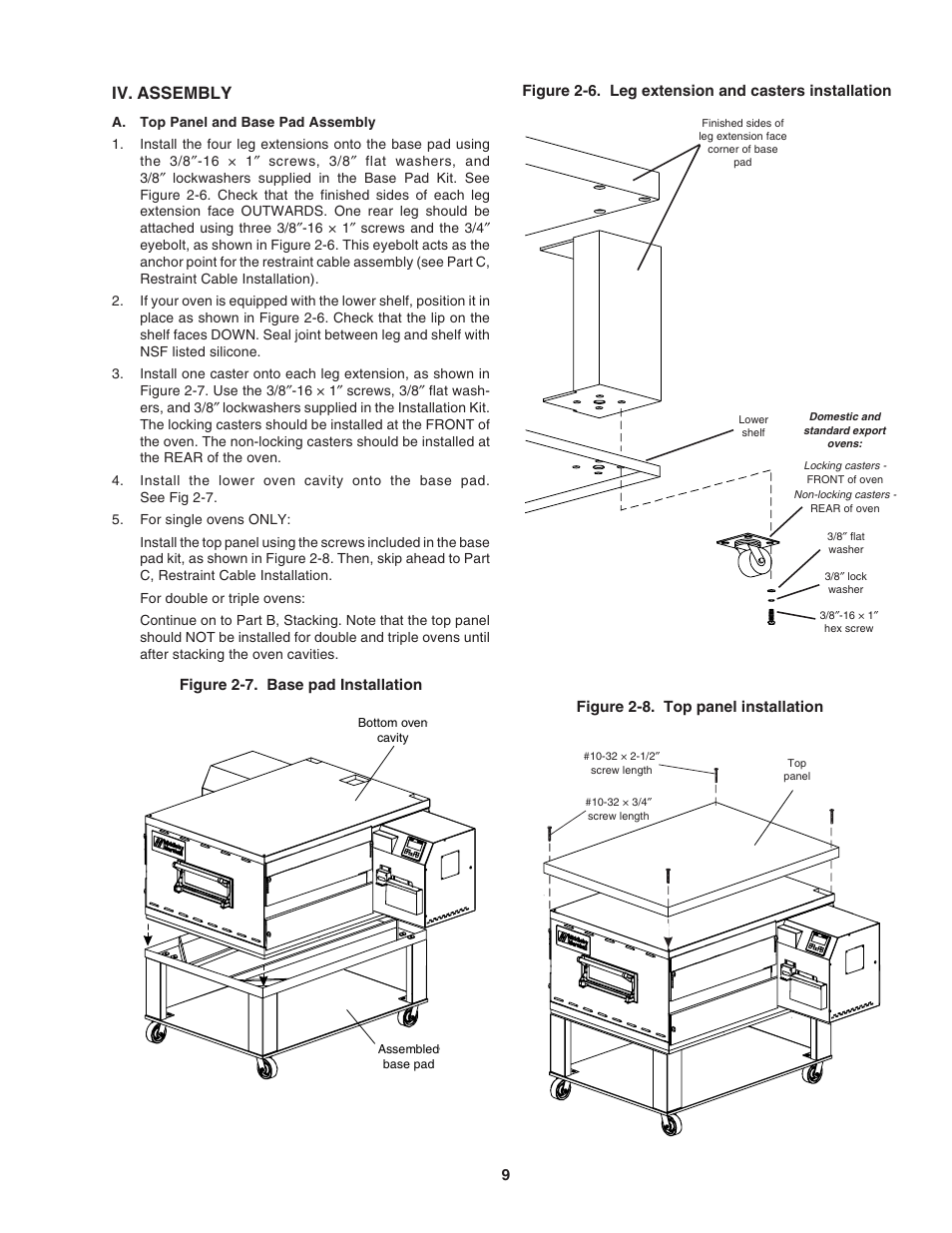 Iv. assembly | Middleby Marshall PS640E User Manual | Page 13 / 32