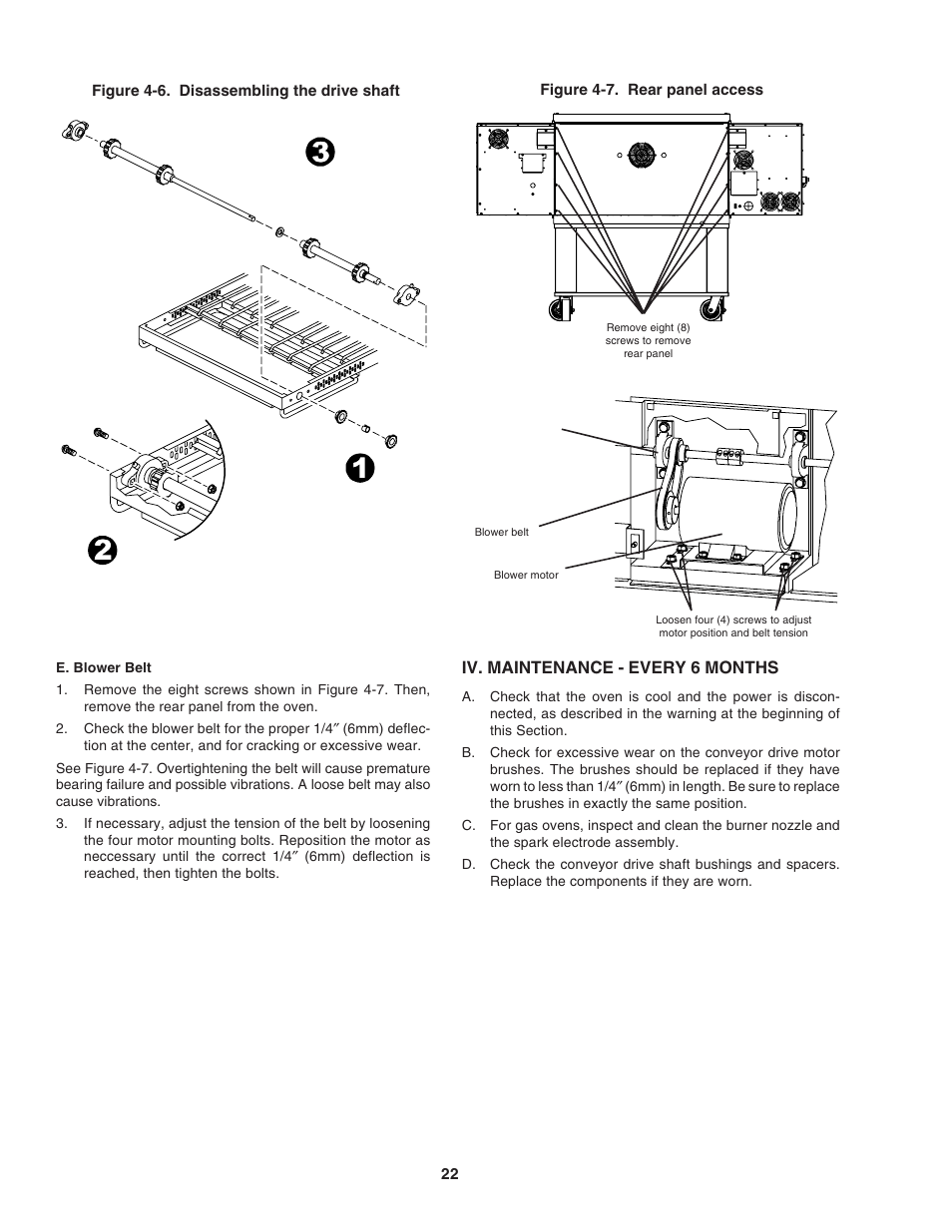 Iv. maintenance - every 6 months | Middleby Marshall PS640E User Manual | Page 26 / 32
