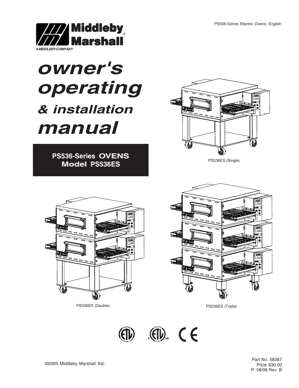 Middleby Marshall Electric Ovens PS536-Series User Manual | 68 pages