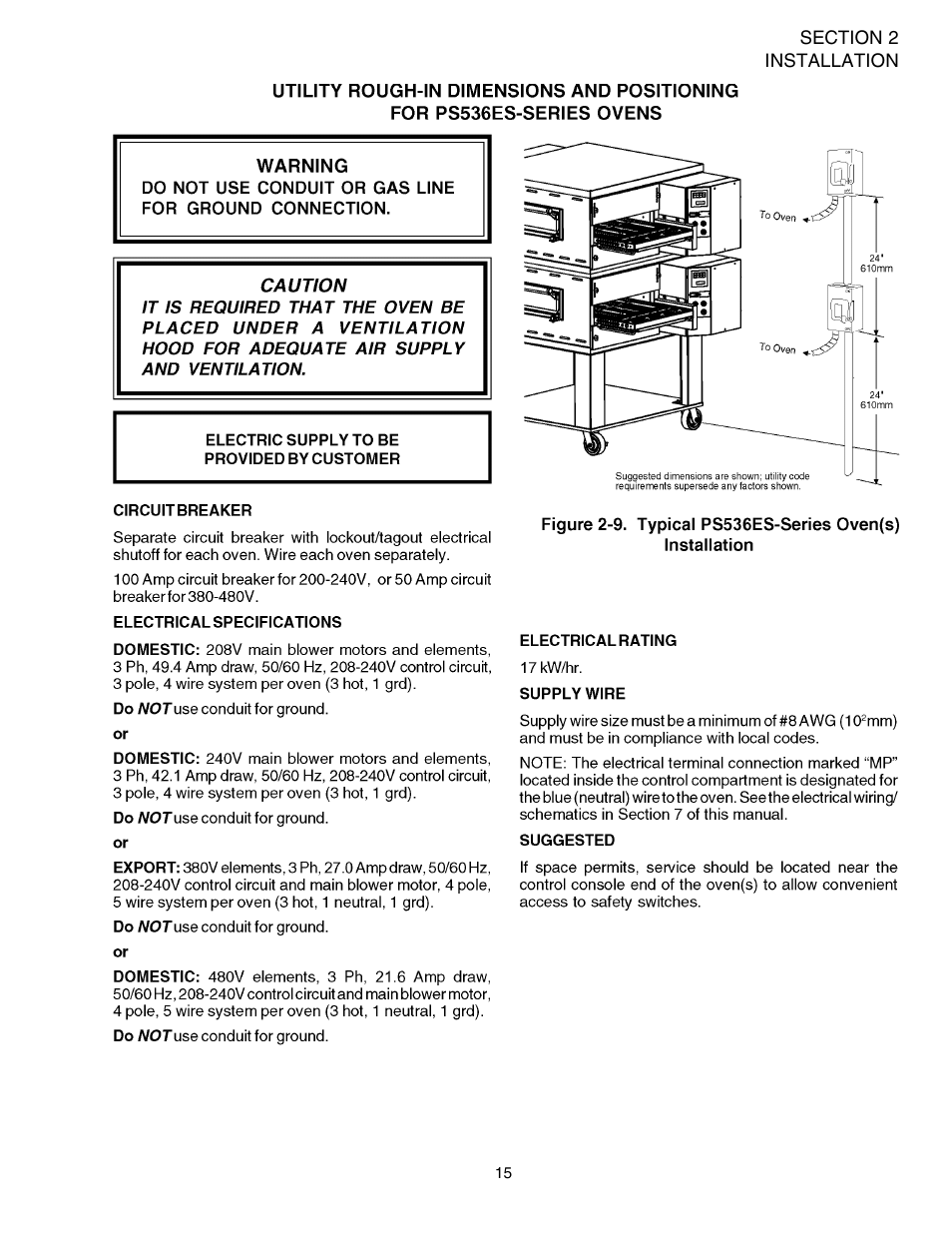 Caution, Warning | Middleby Marshall Electric Ovens PS536-Series User Manual | Page 19 / 68