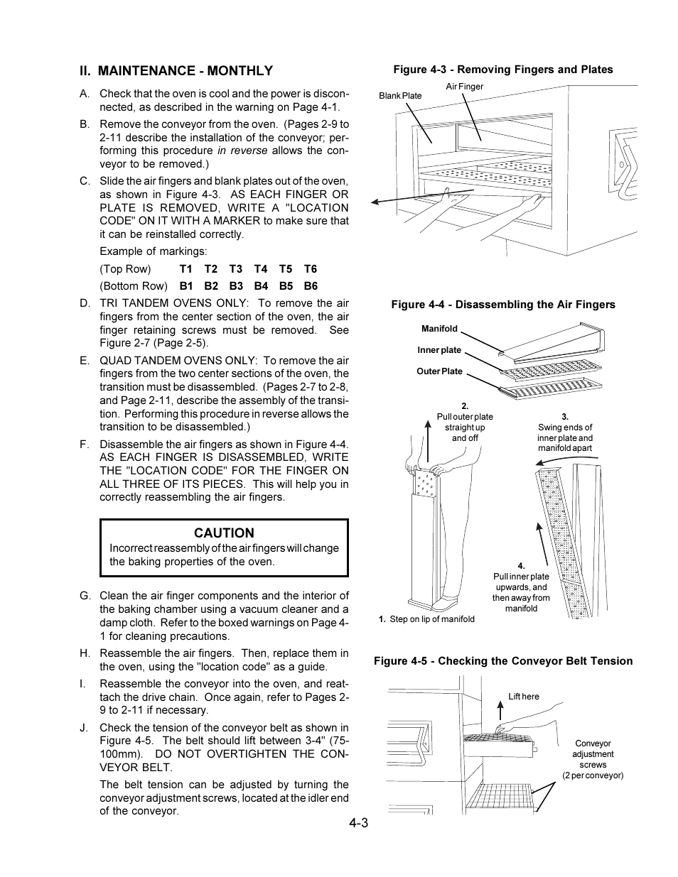 Ii. maintenance - monthly, Caution | Middleby Marshall PS360WB  EN User Manual | Page 27 / 32