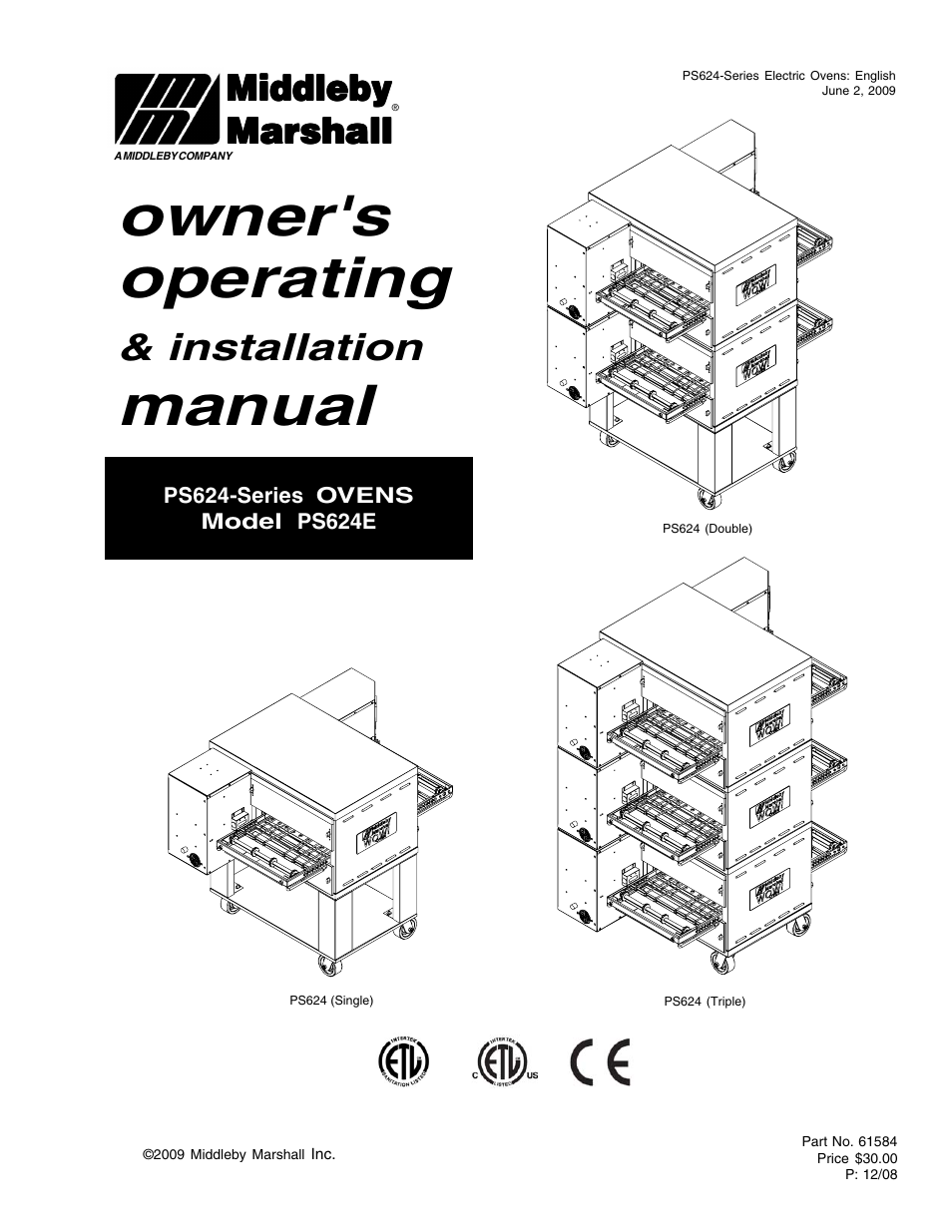Middleby Marshall PS624E User Manual | 48 pages