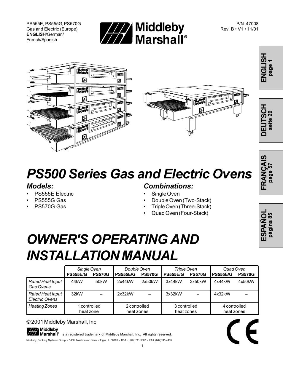 Middleby Marshall PS500 User Manual | 28 pages