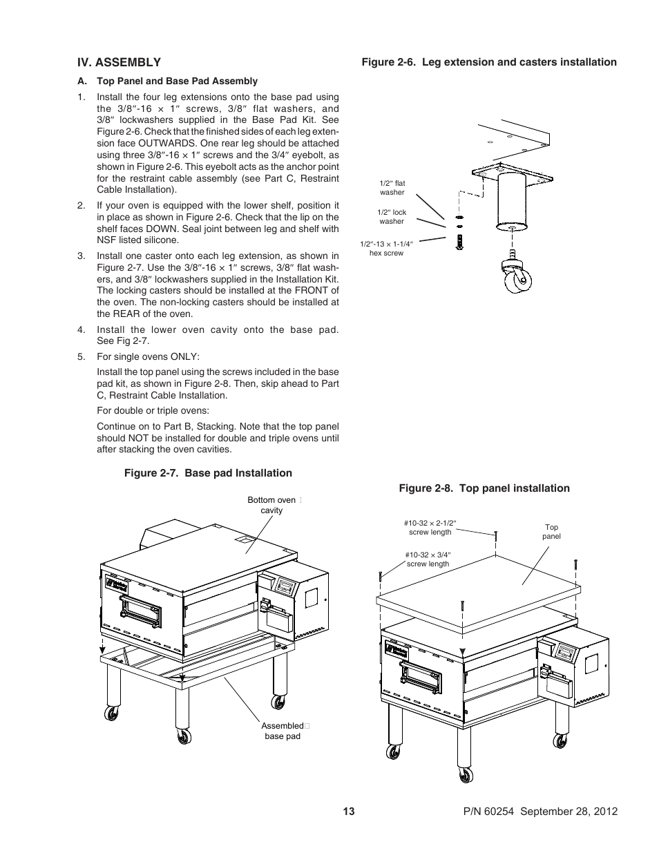 Iv. assembly | Middleby Marshall PS740 Series Electric Ovens 60254 User Manual | Page 17 / 36