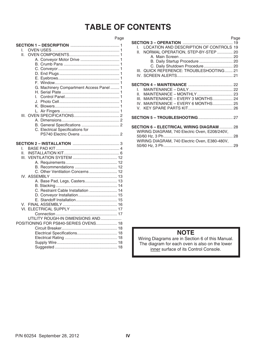 Middleby Marshall PS740 Series Electric Ovens 60254 User Manual | Page 4 / 36