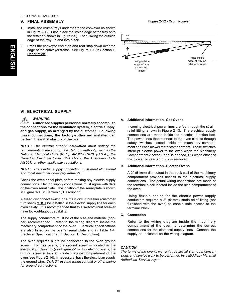 English | Middleby Marshall PS555G GAS User Manual | Page 10 / 24