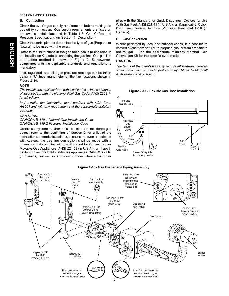 English | Middleby Marshall PS555G GAS User Manual | Page 12 / 24
