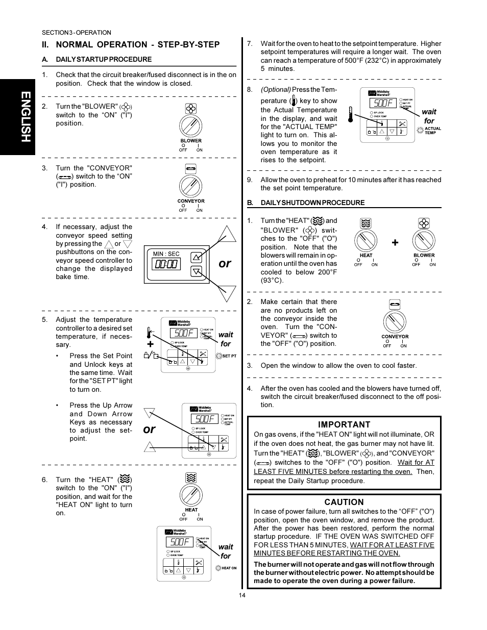 English | Middleby Marshall PS555G GAS User Manual | Page 14 / 24