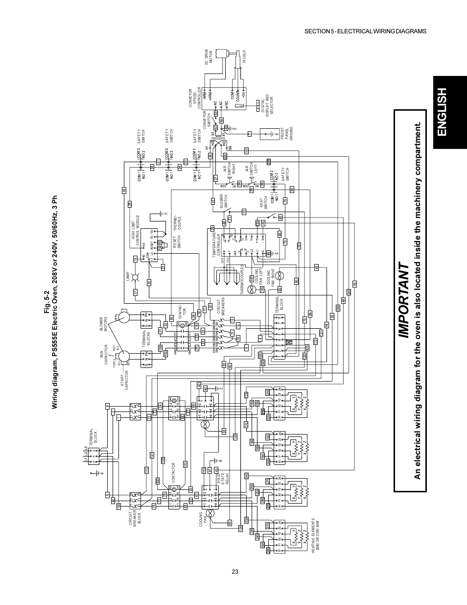 Impor tant, English | Middleby Marshall PS555G GAS User Manual | Page 23 / 24