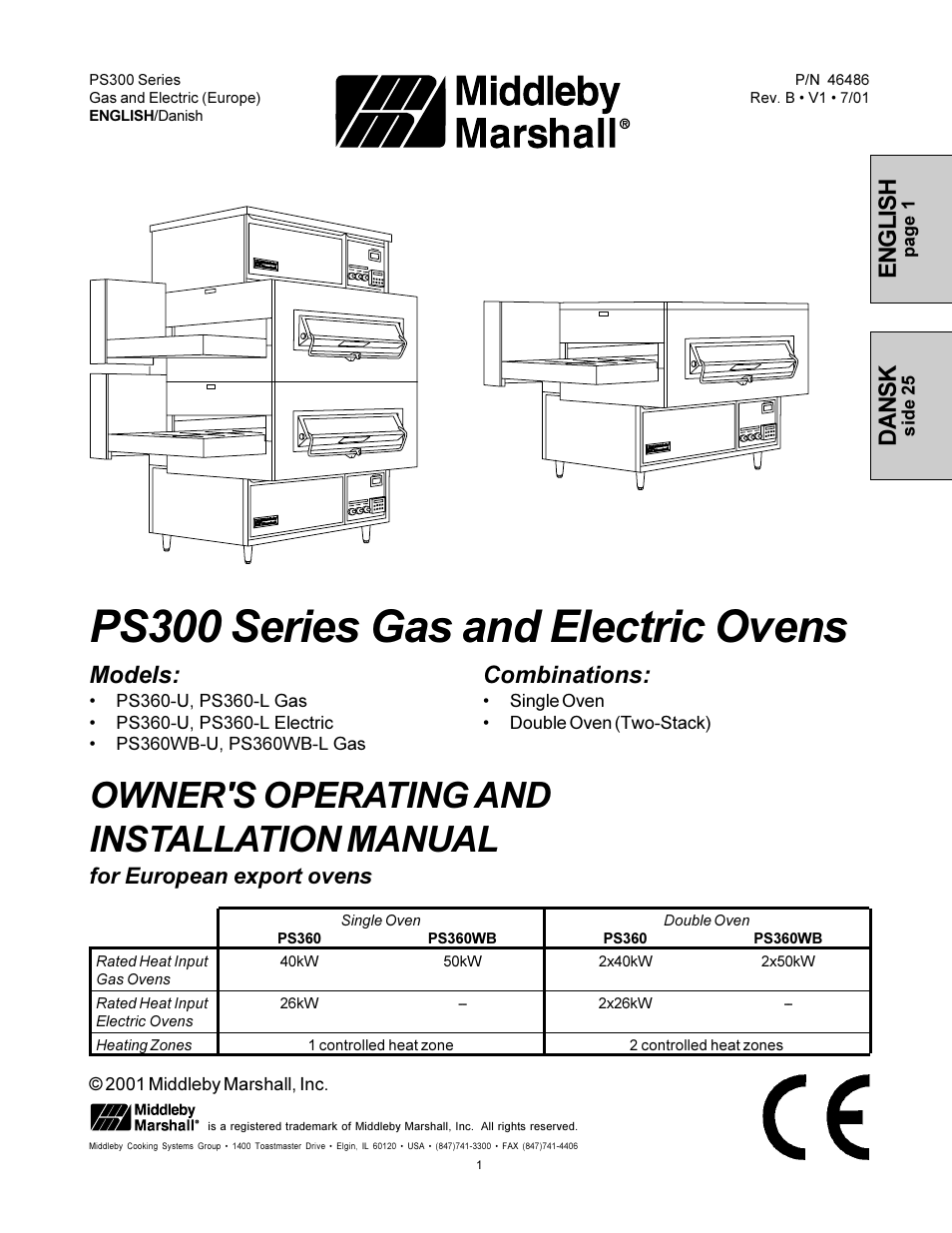 Middleby Marshall PS360-U User Manual | 24 pages