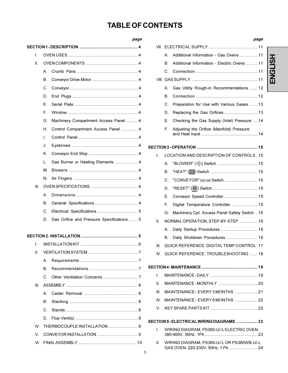Middleby Marshall PS360-U User Manual | Page 3 / 24