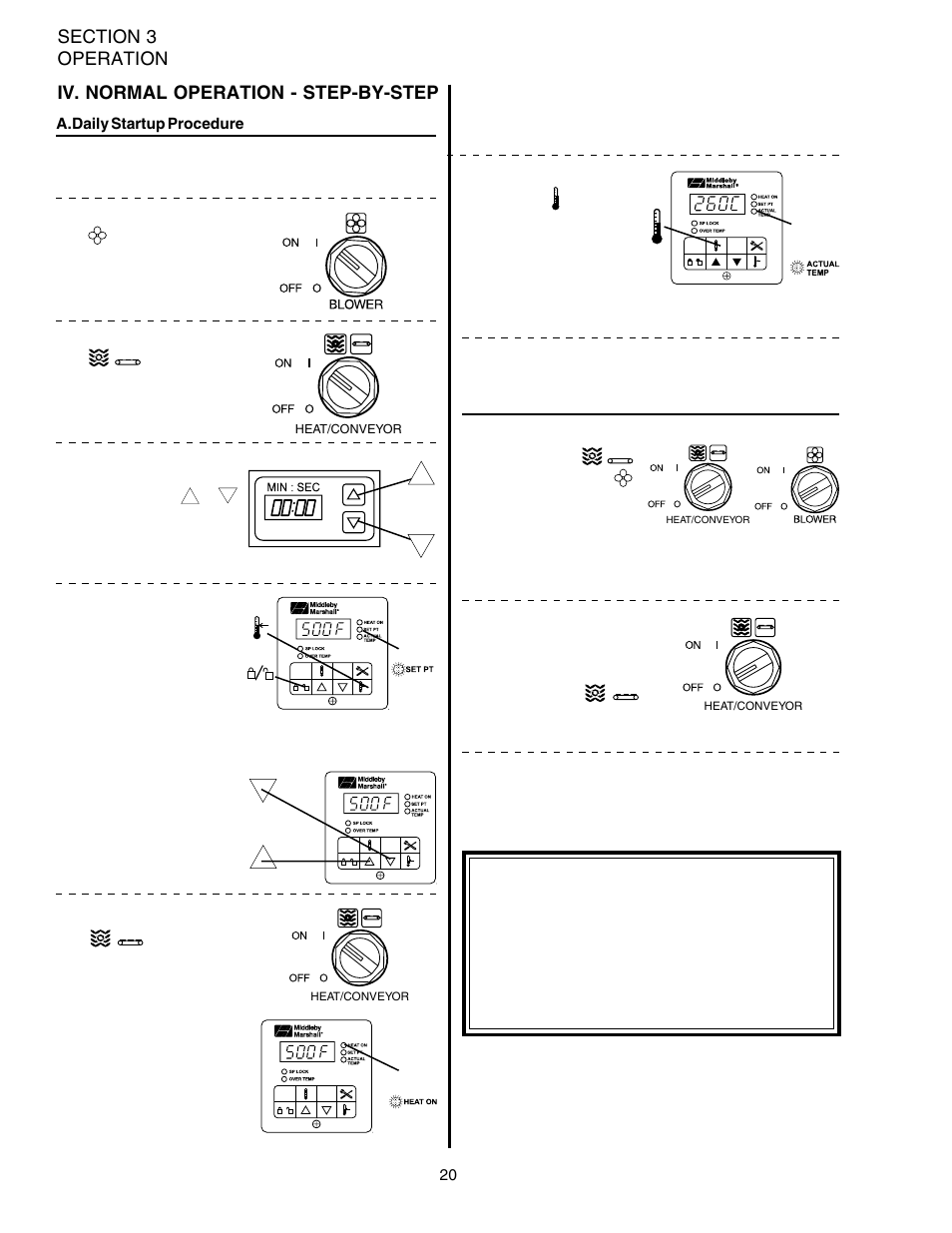 Iv. normal operation - step-by-step | Middleby Marshall Ovens PS724E User Manual | Page 24 / 48