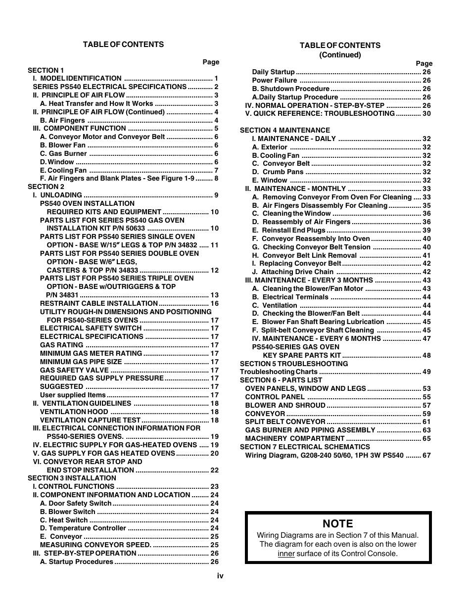 Middleby Marshall PS540-Series Ovens PS540G User Manual | Page 4 / 76