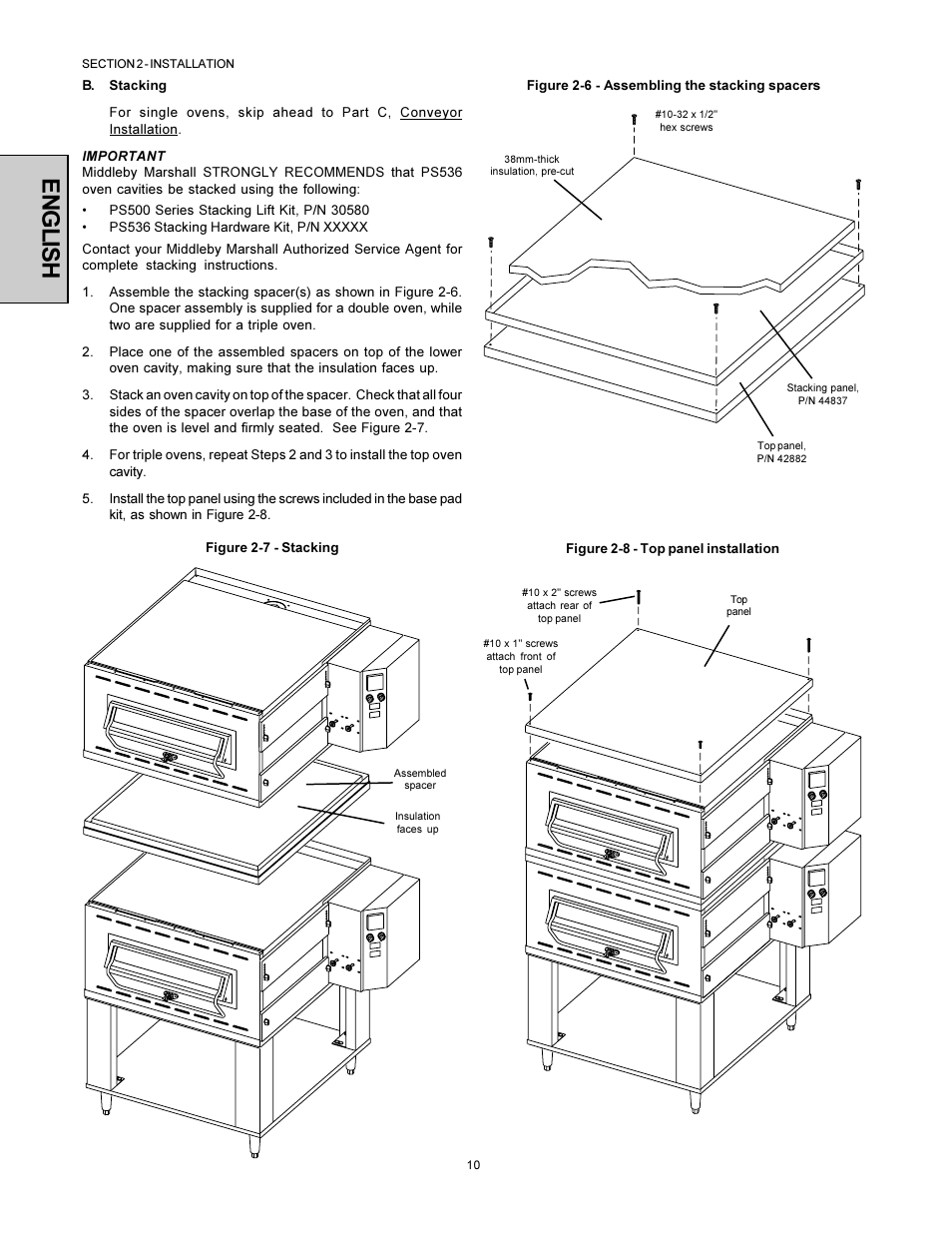 English | Middleby Marshall Model PS536 User Manual | Page 10 / 34