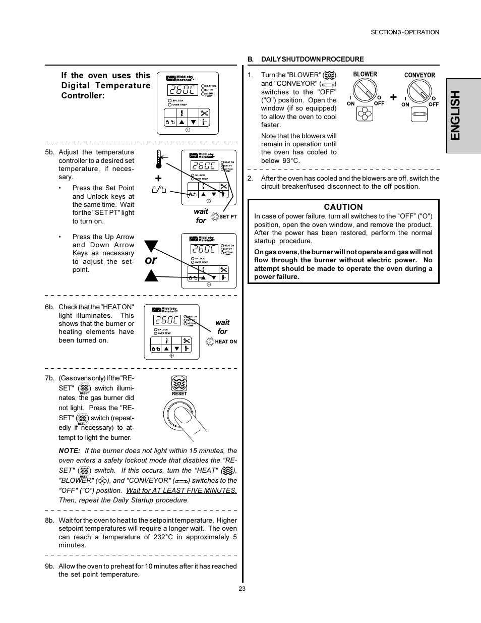 English | Middleby Marshall Model PS536 User Manual | Page 23 / 34