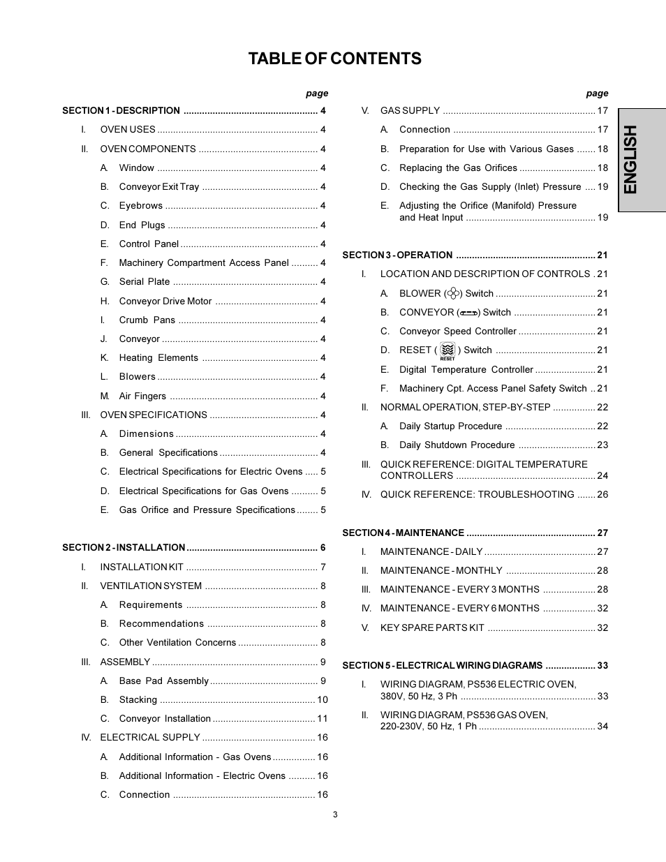 Middleby Marshall Model PS536 User Manual | Page 3 / 34