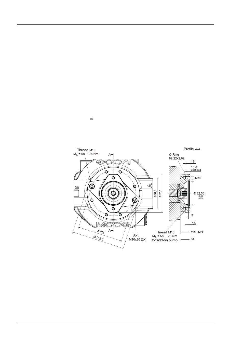2 attaching the adapter flange | Moog RKP-II User Manual | Page 48 / 72