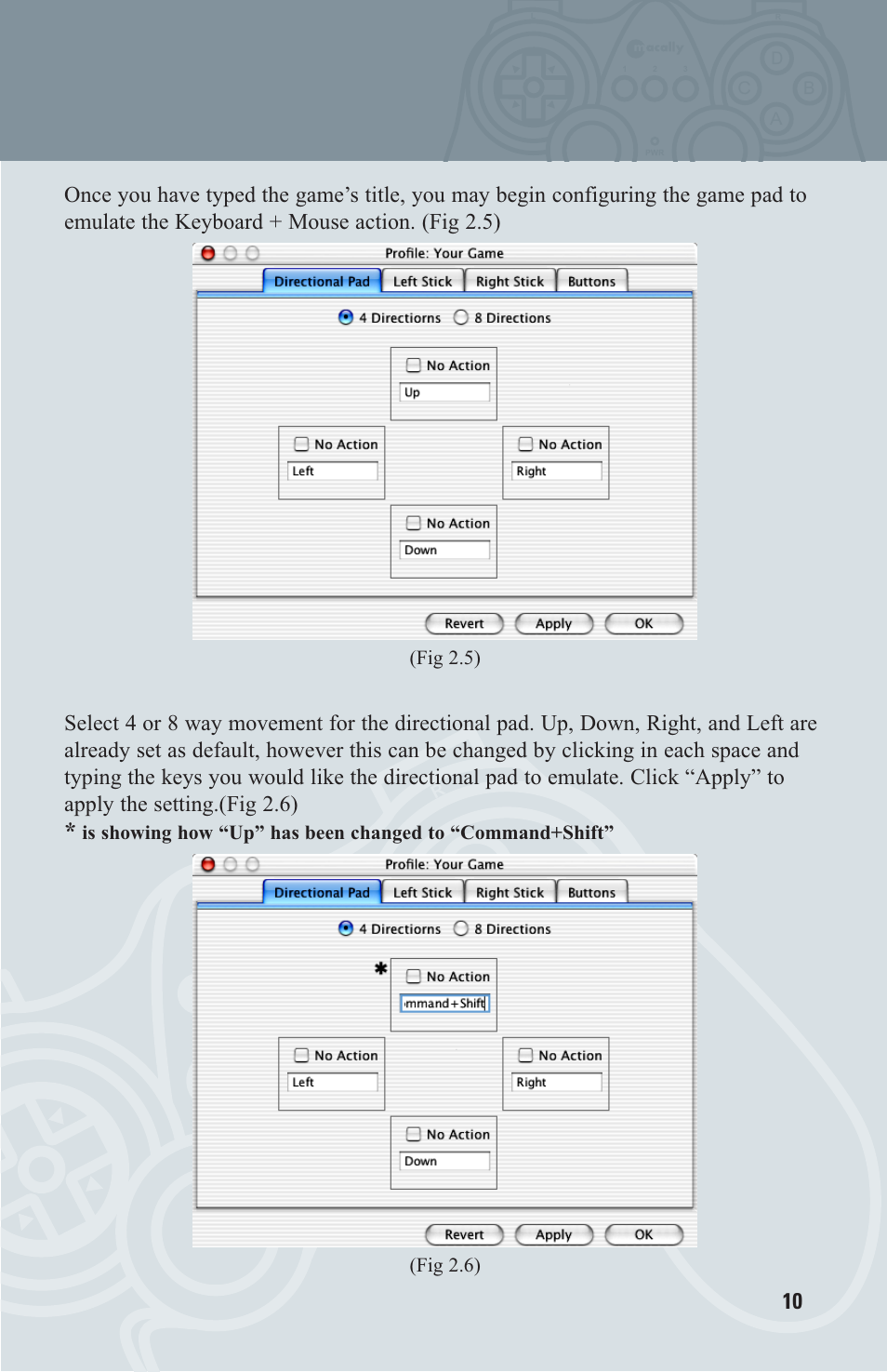 Directional pad, Ad c b | Macally OS X User Manual | Page 10 / 17