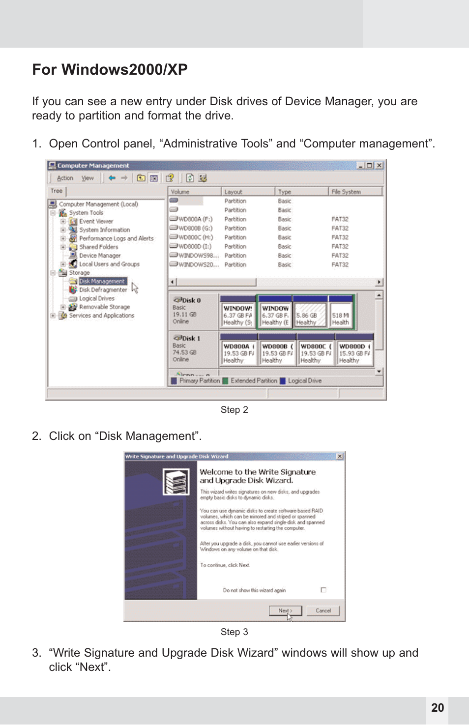 For windows2000/xp | Macally PHR-250CE User Manual | Page 20 / 22