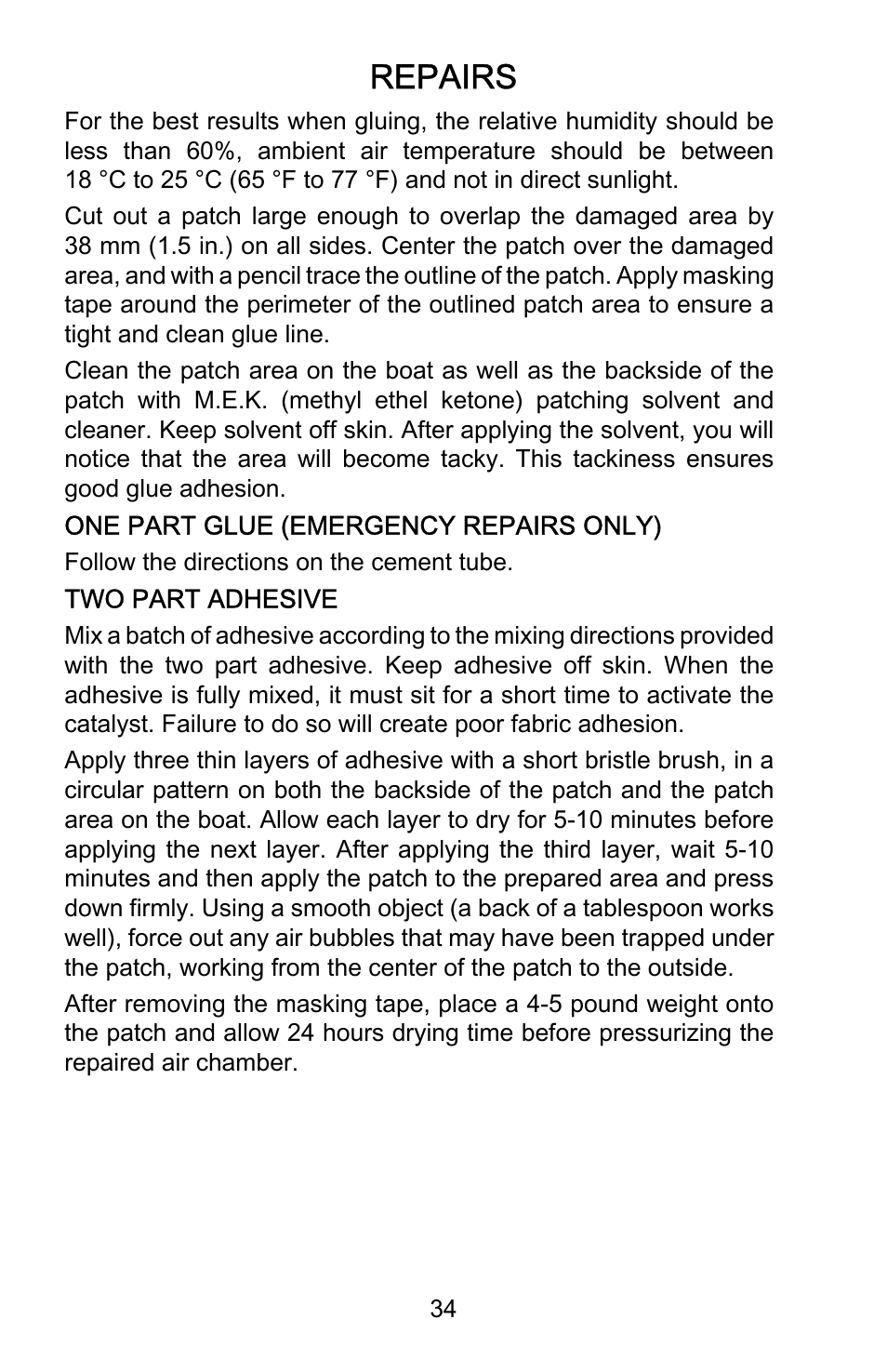 Repairs | Mercury Marine AirDeck 899194001 User Manual | Page 38 / 40
