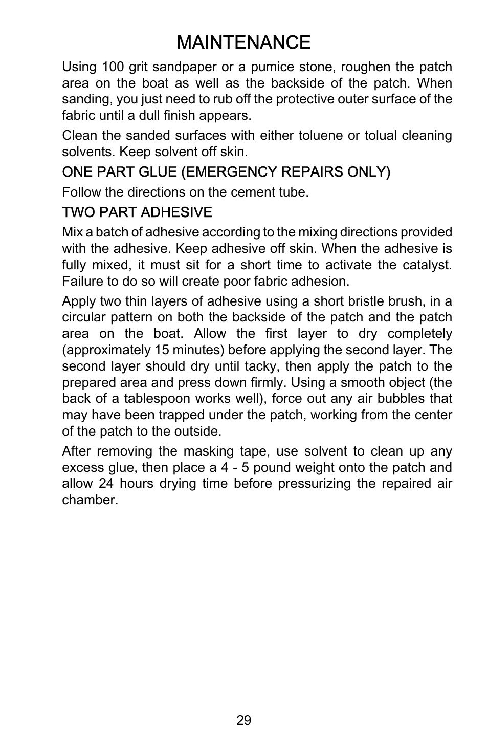 Maintenance | Mercury Marine Dynamic 899337001 User Manual | Page 33 / 37
