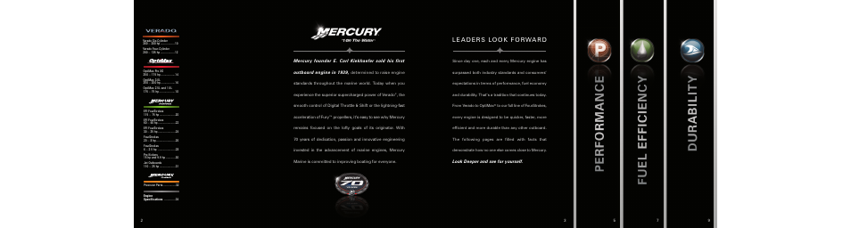 Nobody’s tougher on our engines than we are, At mercury, we take a 360-degree view of fuel use, Constantly perfecting performance | Mercury Marine 90-850416009 User Manual | Page 2 / 19