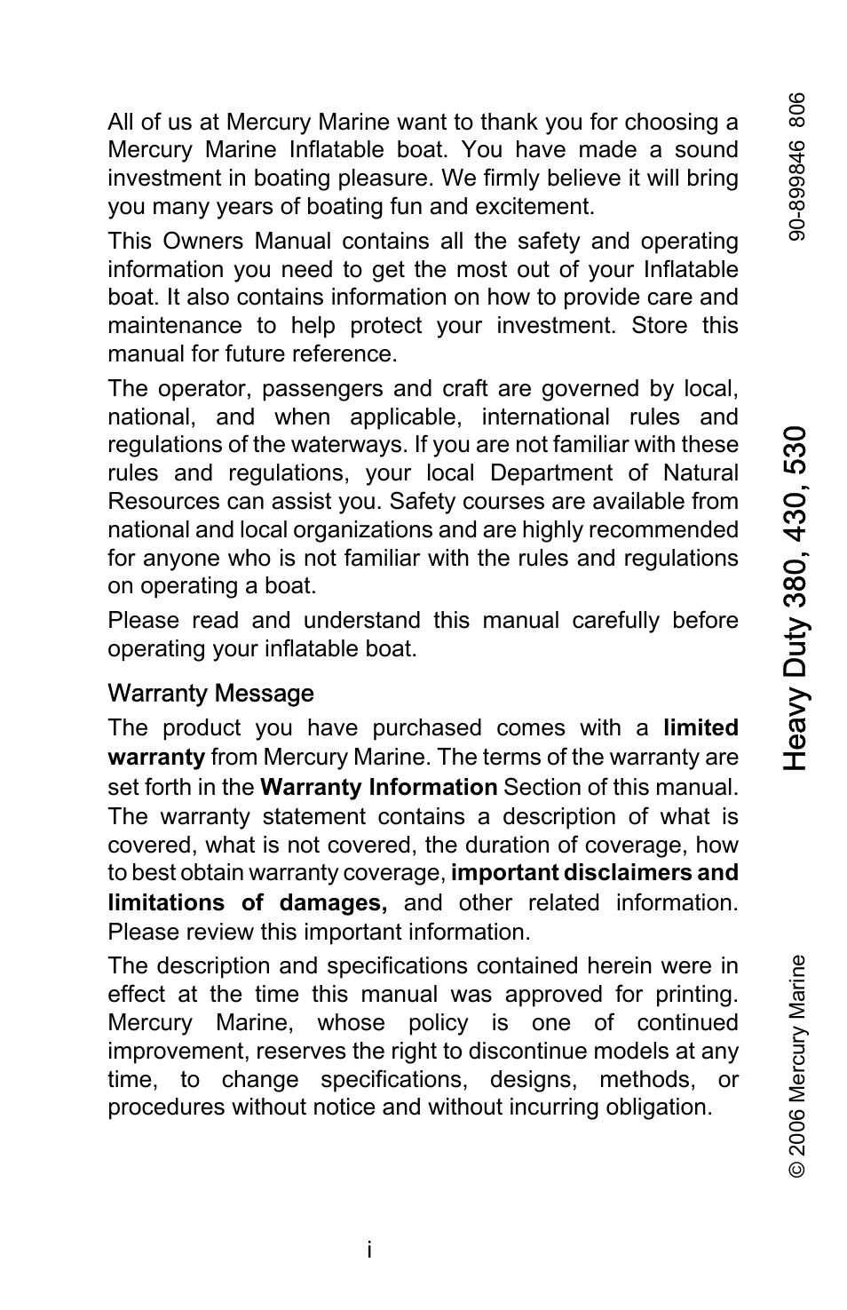 Mercury Marine Heavy Duty 899846001 User Manual | 50 pages