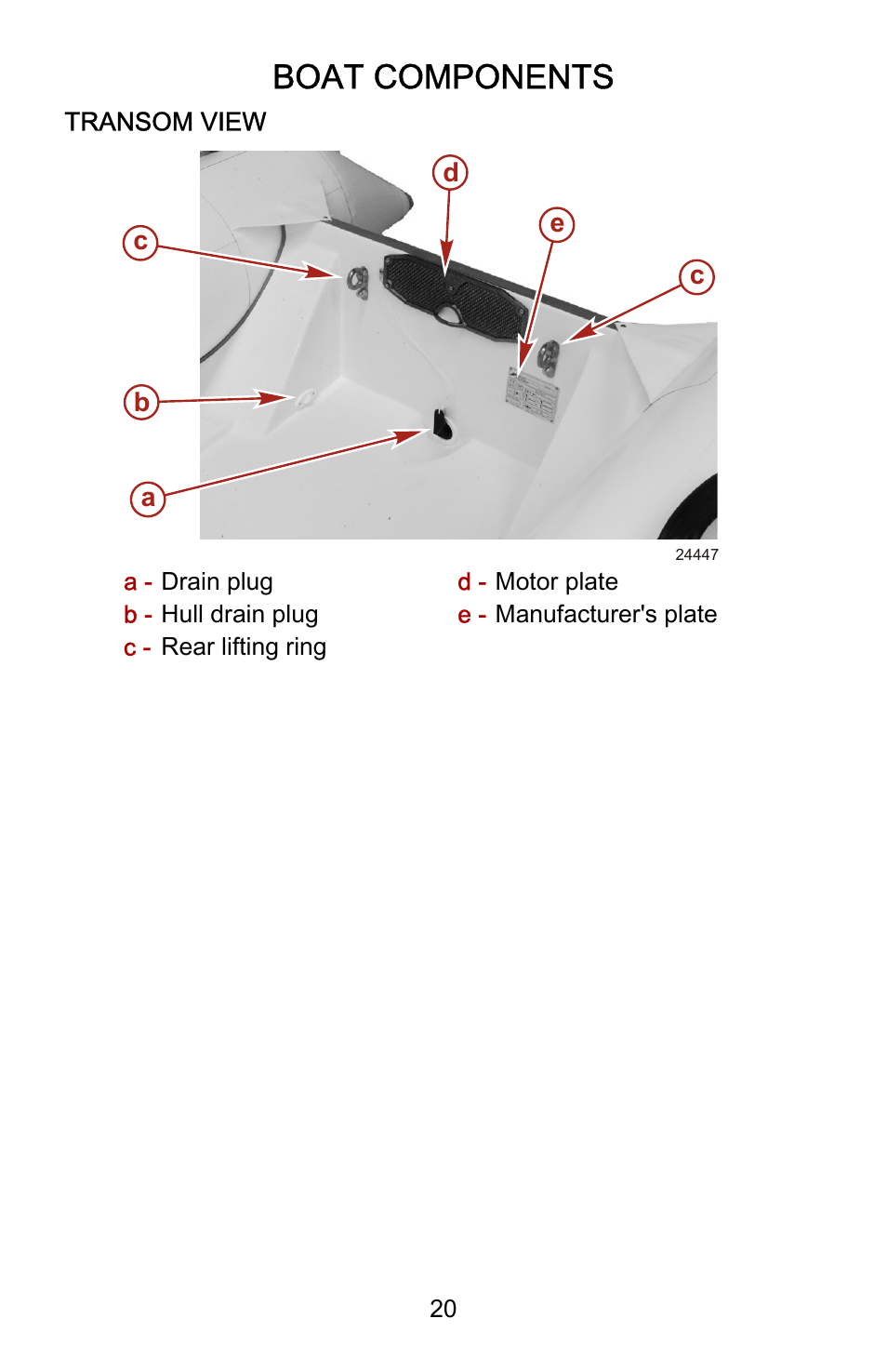 Boat components | Mercury Marine Ocean Runner 898393001 User Manual | Page 24 / 40