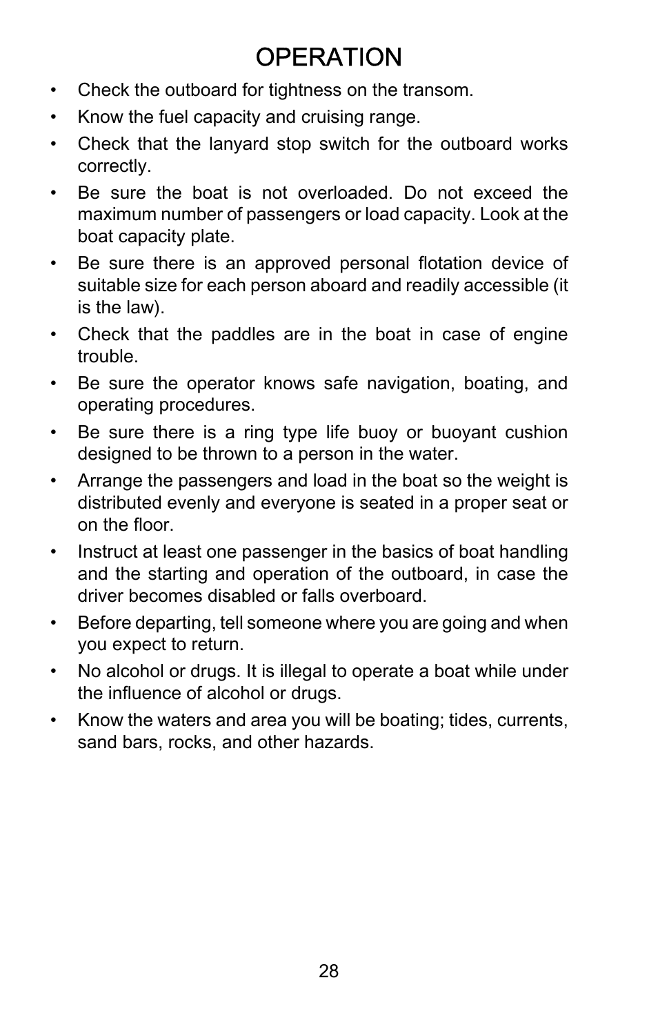 Operation | Mercury Marine Ocean Runner 898393001 User Manual | Page 32 / 40