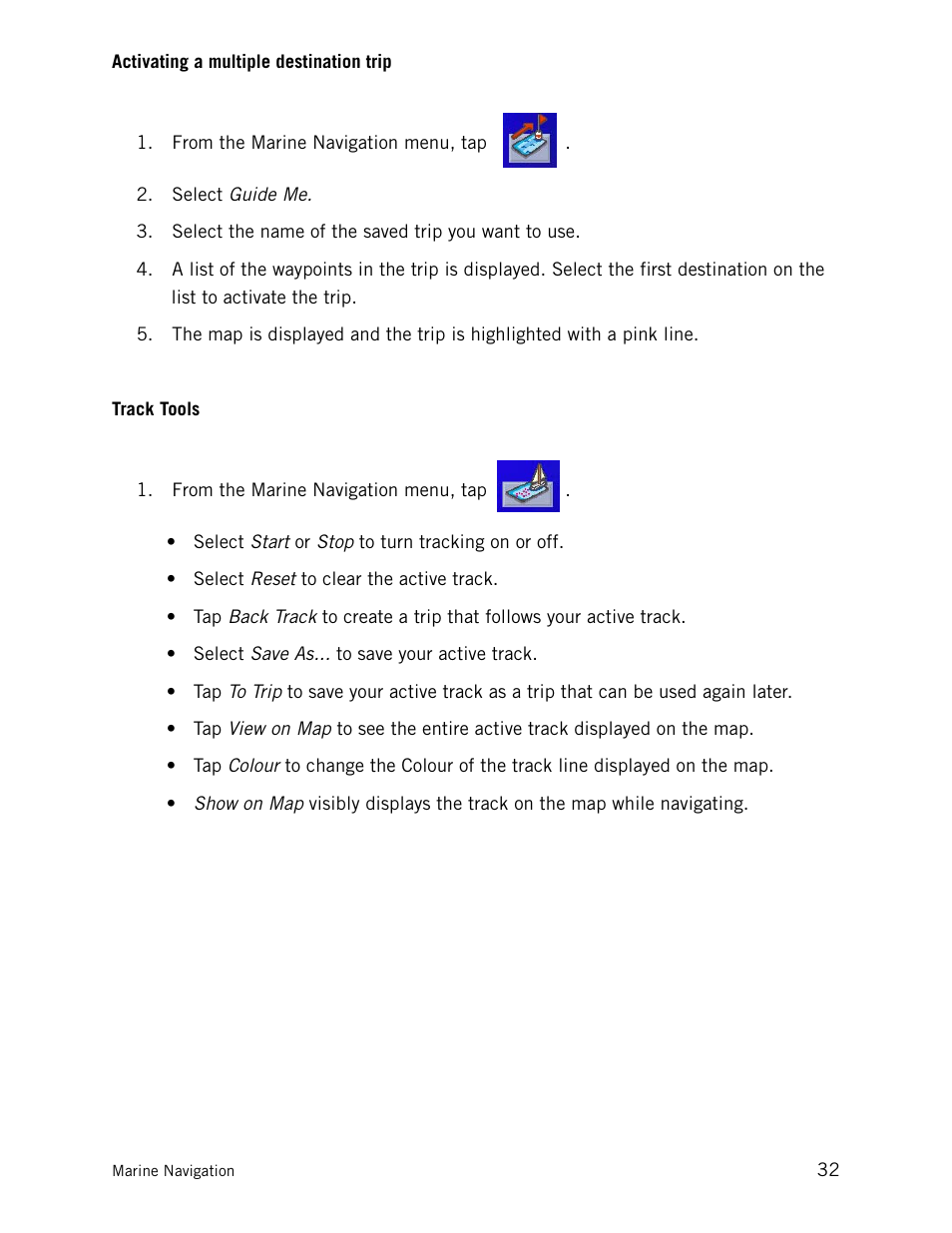 Activating a multiple destination trip, Track tools, Activating a multiple destination trip track tools | Magellan CrossoverGPS 980890-05 User Manual | Page 45 / 80