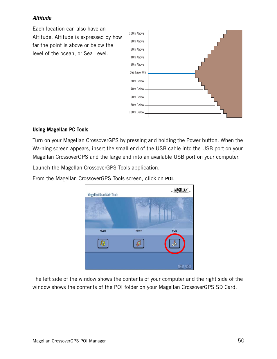 Using magellan pc tools, Altitude | Magellan CrossoverGPS 980890-05 User Manual | Page 66 / 80