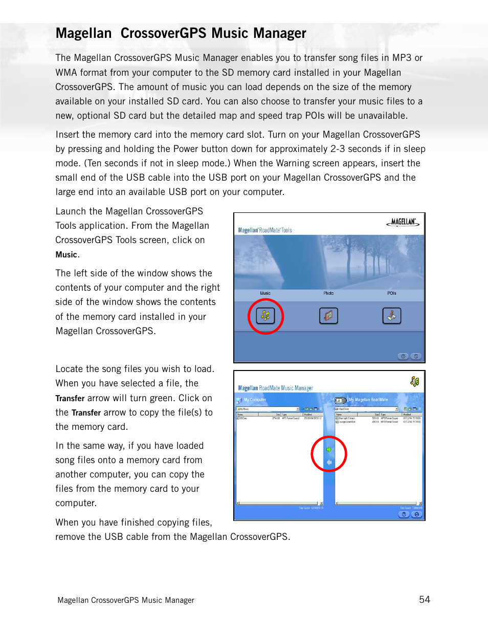 Magellan crossovergps music manager | Magellan CrossoverGPS 980890-05 User Manual | Page 71 / 80