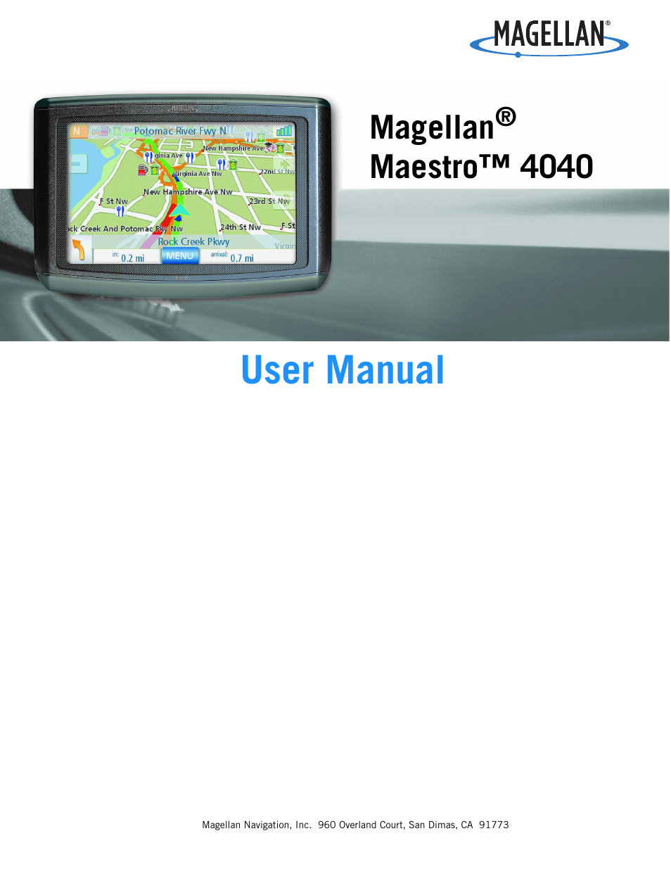 Magellan Maestro 4040 User Manual | 75 pages