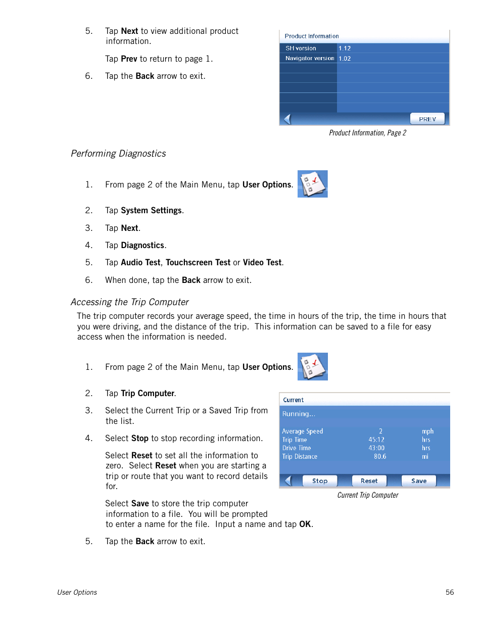 Performing diagnostics, Accessing the trip computer | Magellan Maestro 4040 User Manual | Page 66 / 75