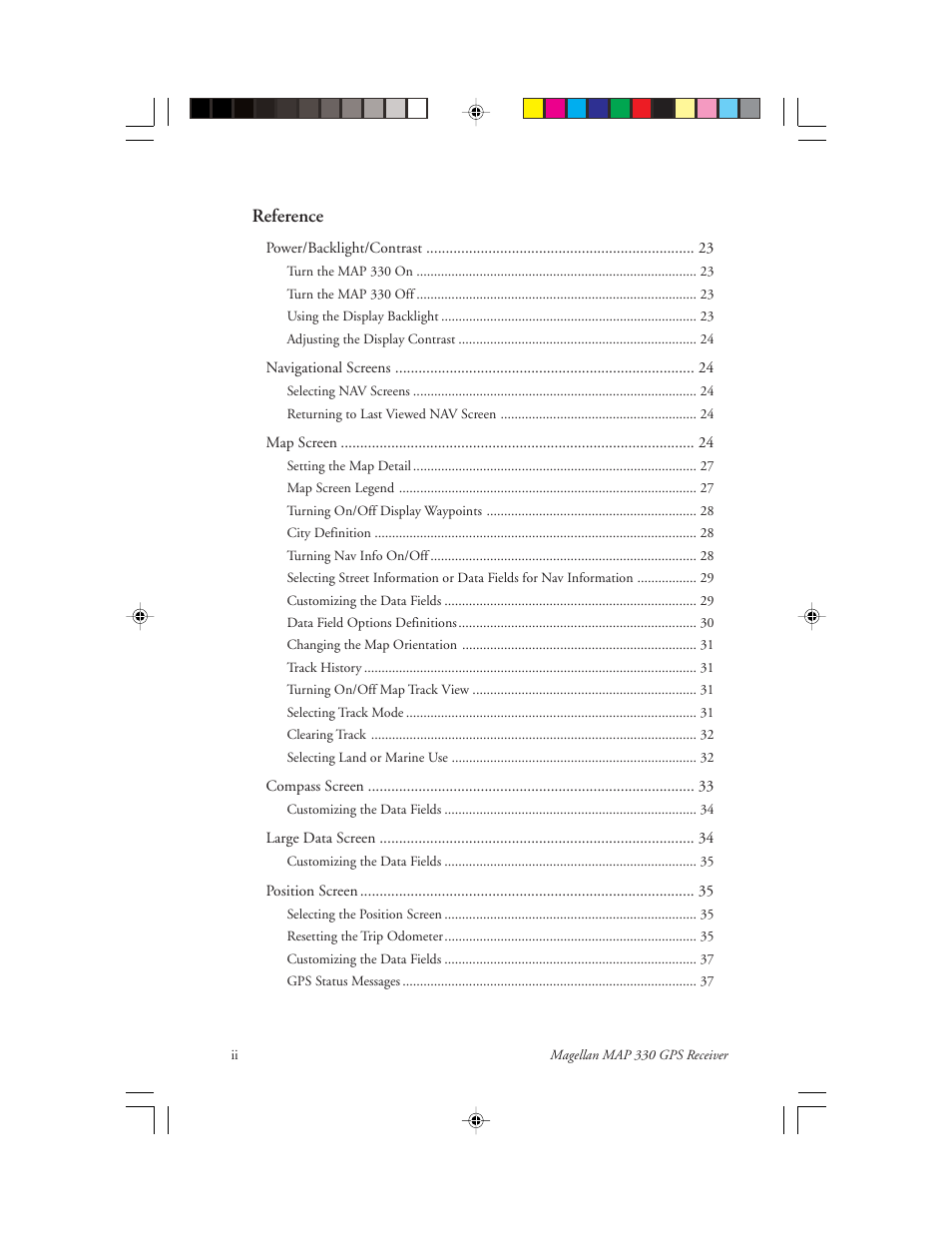 Reference | Magellan 330 Series User Manual | Page 8 / 94