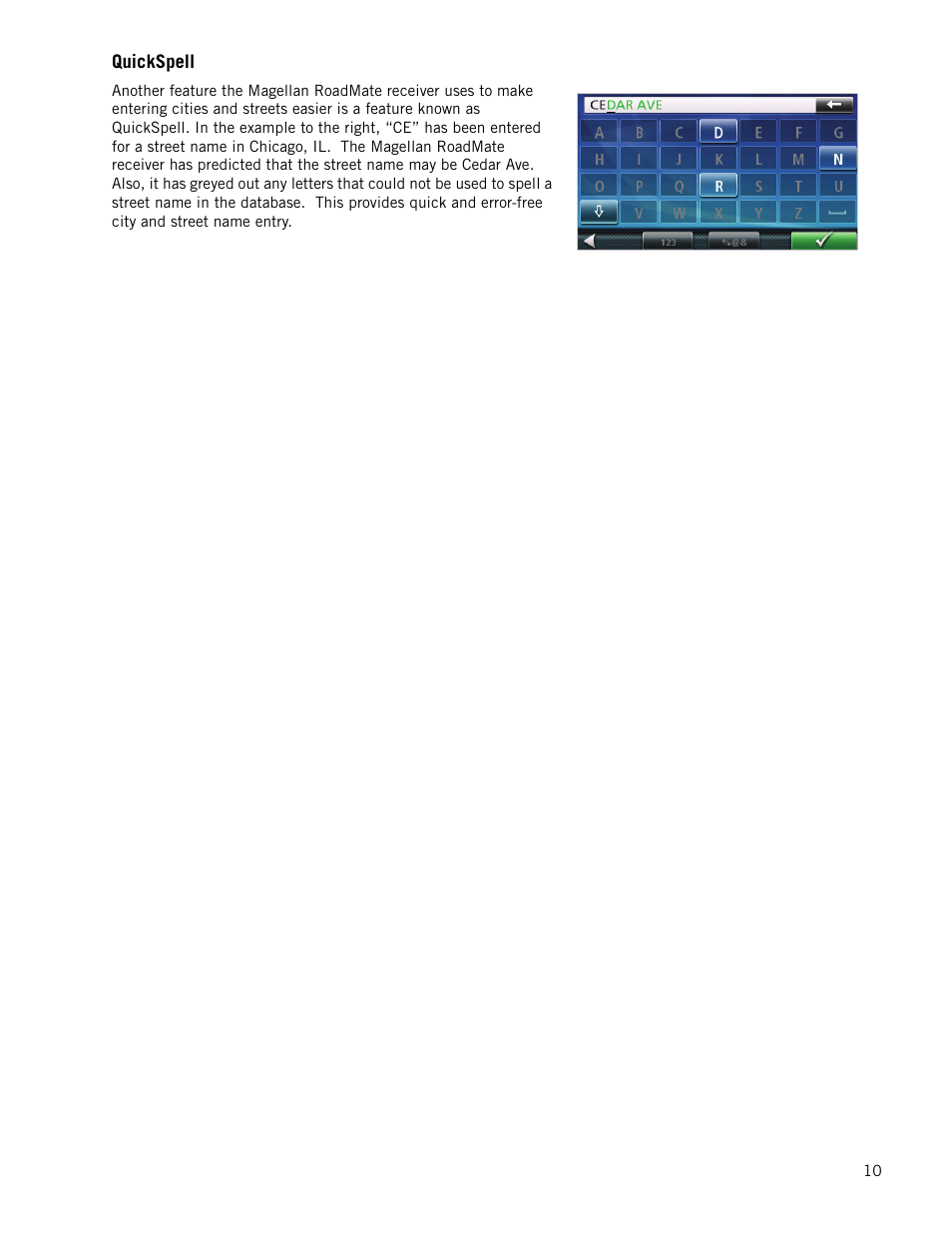 Quickspell | Magellan RoadMate 1700 User Manual | Page 17 / 40