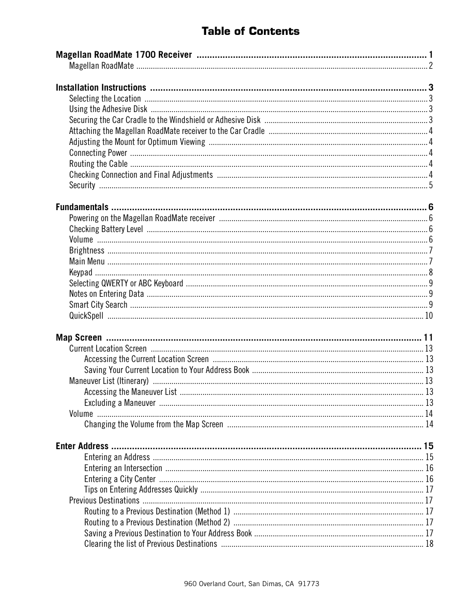 Magellan RoadMate 1700 User Manual | Page 5 / 40