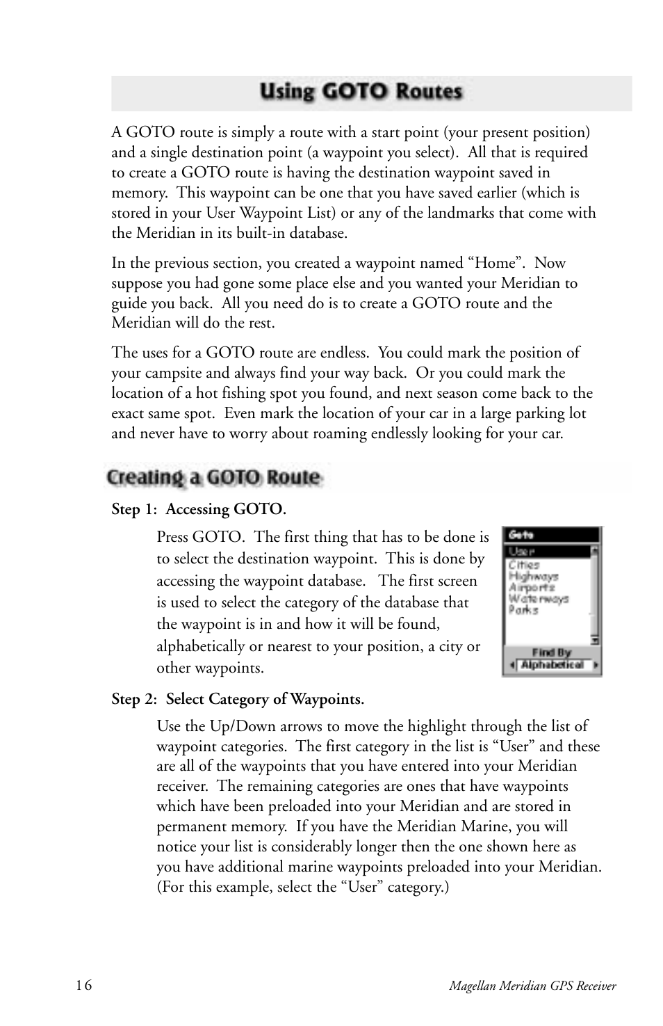 Magellan Meridian User Manual | Page 24 / 102